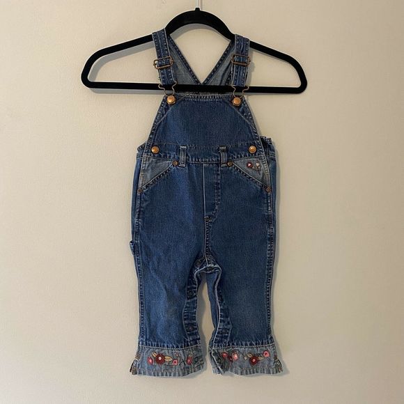 Gap Other - BABY GAP INFANT GIRLS EMBROIDERED DENIM OVERALLS